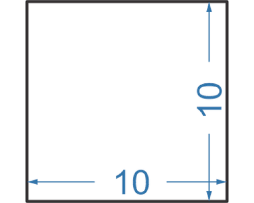 Алюмінієвий пруток квадратний 10x10 мм, АД31