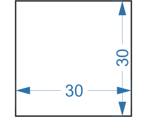 Алюмінієвий пруток квадратний 30x30 мм, АД31