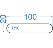 Алюминиевая полоса / шина 100х20 мм, АД31, R10, без покрытия