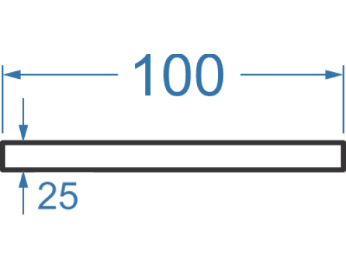 Алюминиевая полоса / шина 100х25 мм, АД31
