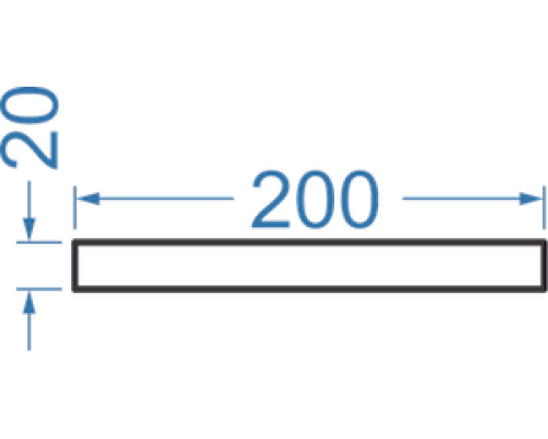 Алюмінієва полоса / шина 200х20 мм, АД31, без покриття