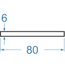 Алюминиевая полоса / шина 80х6 мм, АД31