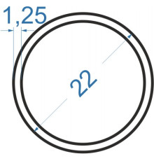 Алюмінієва труба кругла ø 22x1,25 мм, АД31