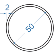 Алюмінієва труба кругла ø 50x2 мм, АД31