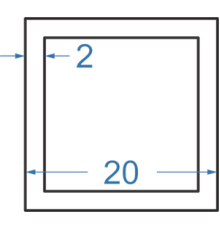Алюминиевая труба квадратная 20x20x2 мм, АД31, без покрытия