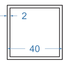 Алюминиевая труба квадратная 40x40x2 мм, АД31