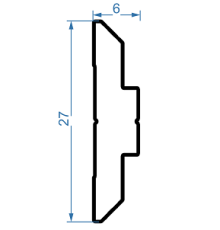 Мебельный профиль полоса 27х6 мм